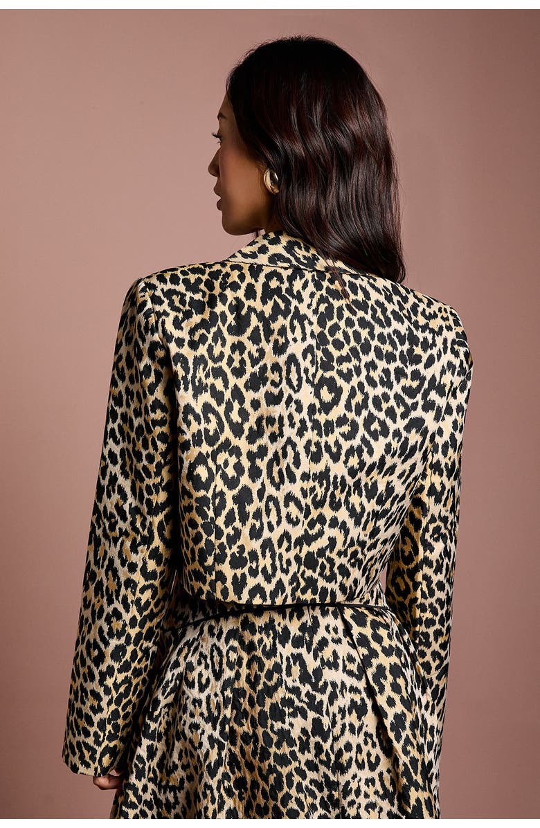 Coast Animal Jacquard Cropped Jacket, Alternate, color, Mink