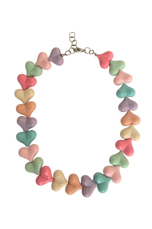 Pink Haley Candy Heart Necklace In Multi