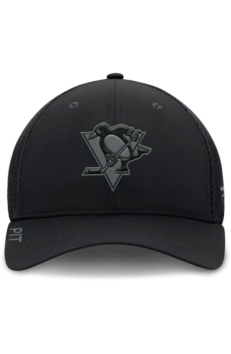 FANATICS Men's Fanatics Black Pittsburgh Penguins Authentic Pro Road Flex Hat, Alternate, color, Black