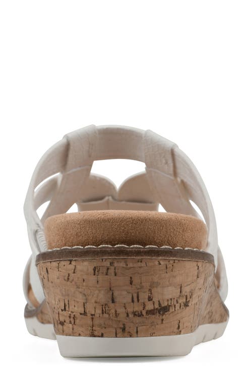 Cliffs By White Mountain Tinisha Wedge Sandal In White Embossed