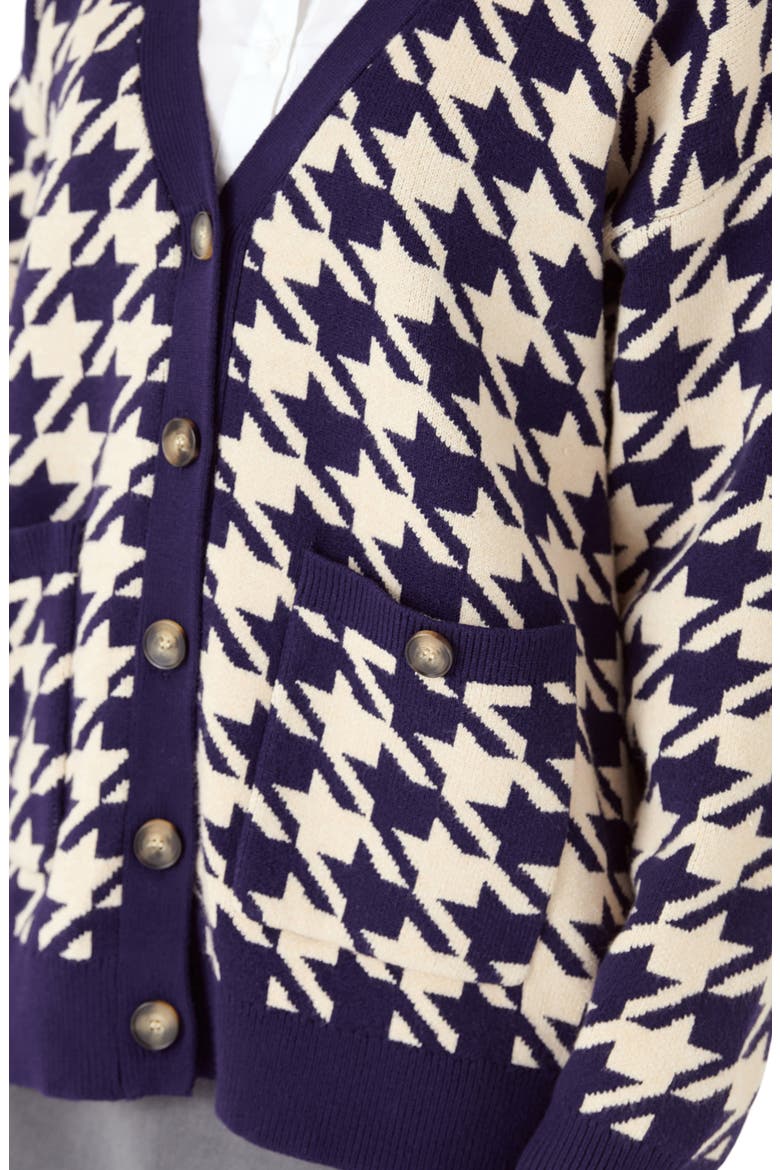 Houndstooth Cardigan, Alternate, color, NAVY MULTI
