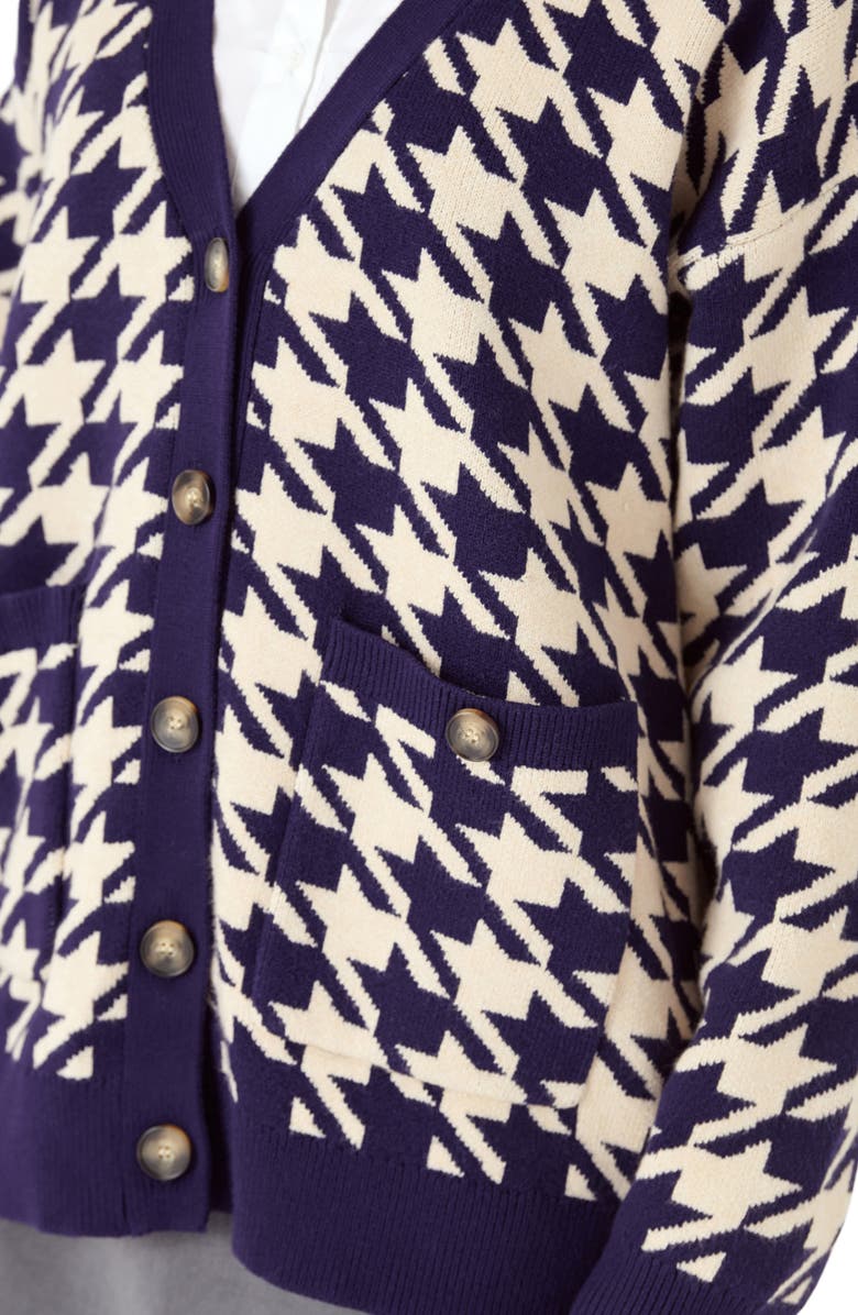 English Factory Houndstooth Cardigan, Alternate, color, 