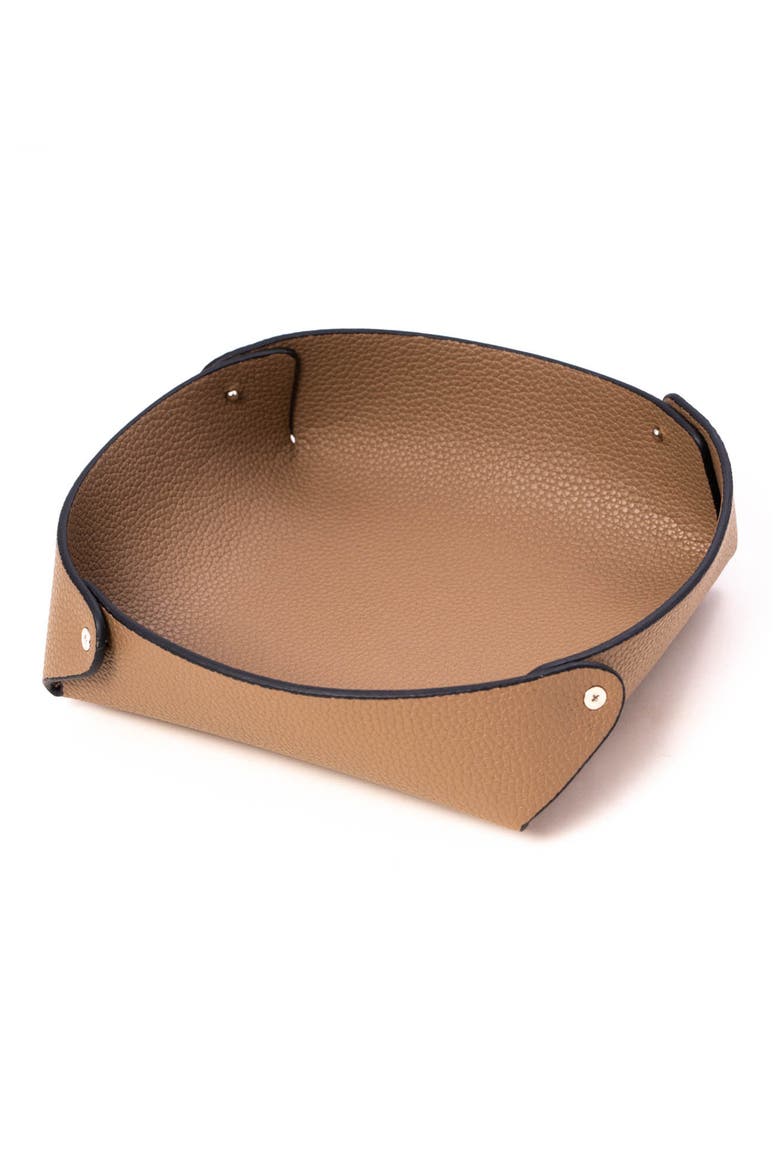 Catchall Leather Valet Tray, Main, color, TAUPE