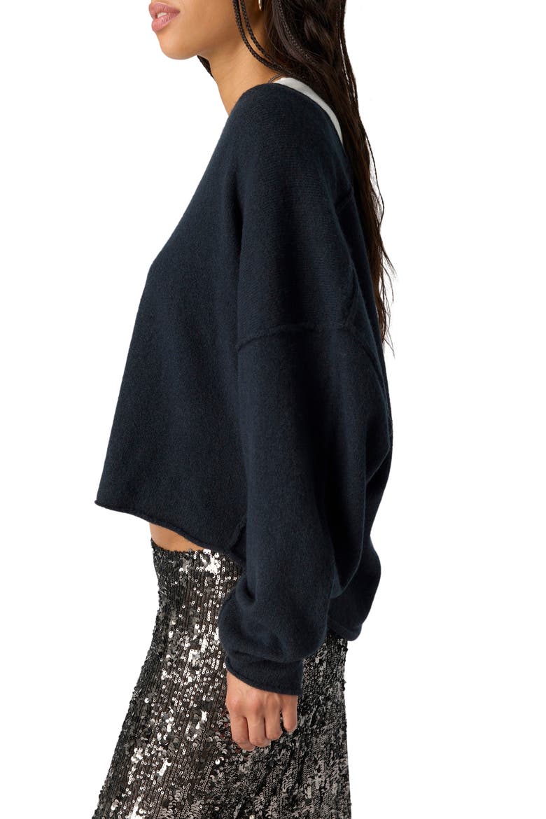 See Me V-Neck Pullover Sweater, Alternate, color, BLACK
