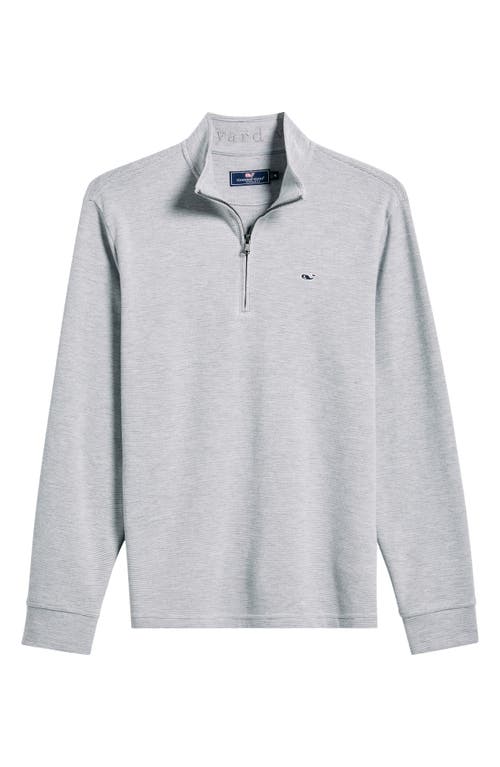 Vineyard Vines Saltwater Stripe Quarter Zip Pullover In Granite