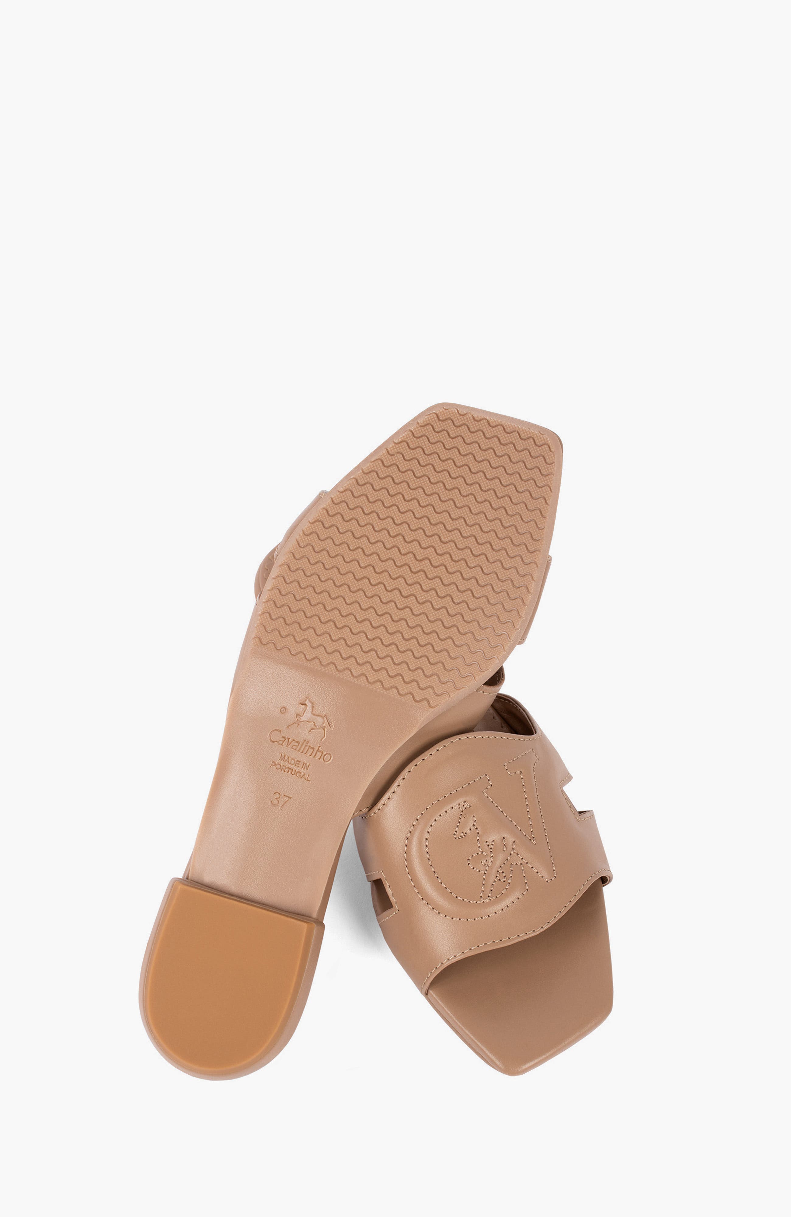 Horse by Cavalinho Leather Slide Sandals, Alternate, color, Sand