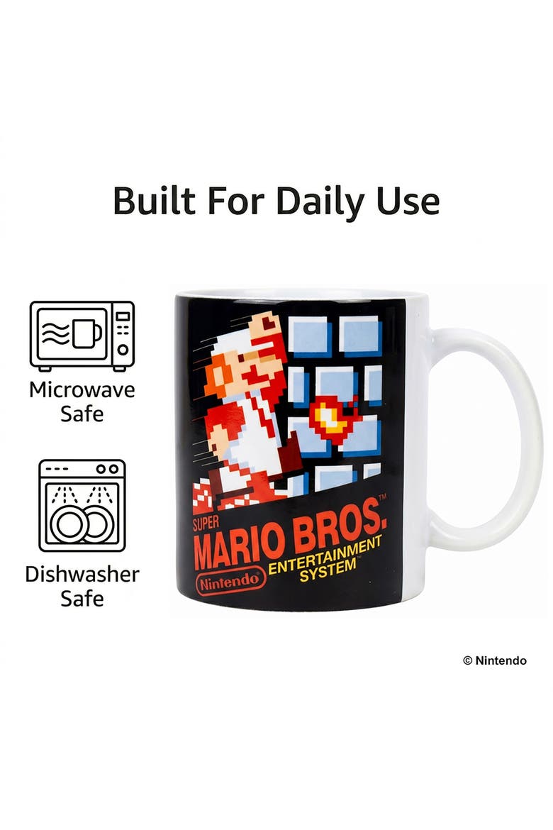 11 oz Super Mario Bros NES Cover Ceramic Mug, Alternate, color, Multicolored
