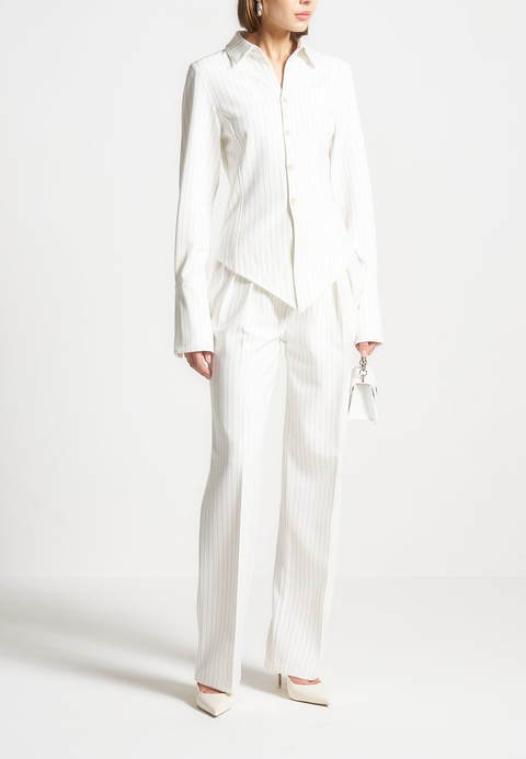Julie Pinstripe Twin Pleat Tailored Trousers