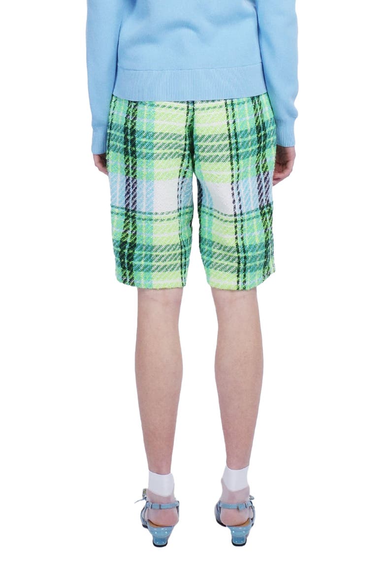 Capri Plaid Shorts, Alternate, color, LIME MULTI