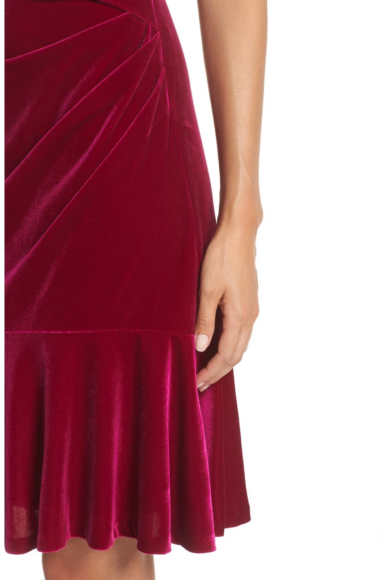 Draped Velvet Sheath Dress, Alternate, color, FUCHSIA