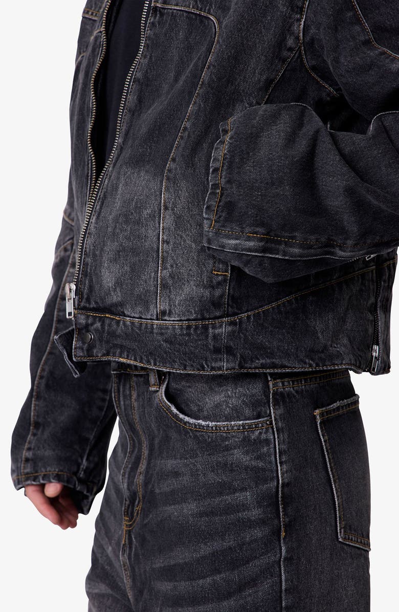 mnml Paneled Moto Denim Jacket, Alternate, color,
