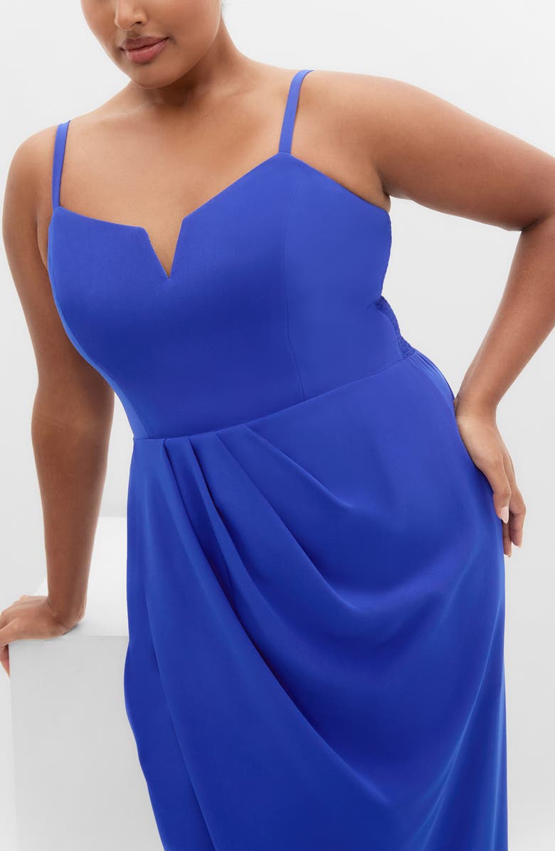 City Chic Sassy Flex Fit Tulip Midi Dress, Alternate, color, Ultra Blue