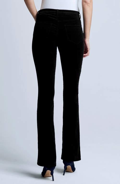 L'agence Stevie High Waist Straight Leg Velvet Pants In Black