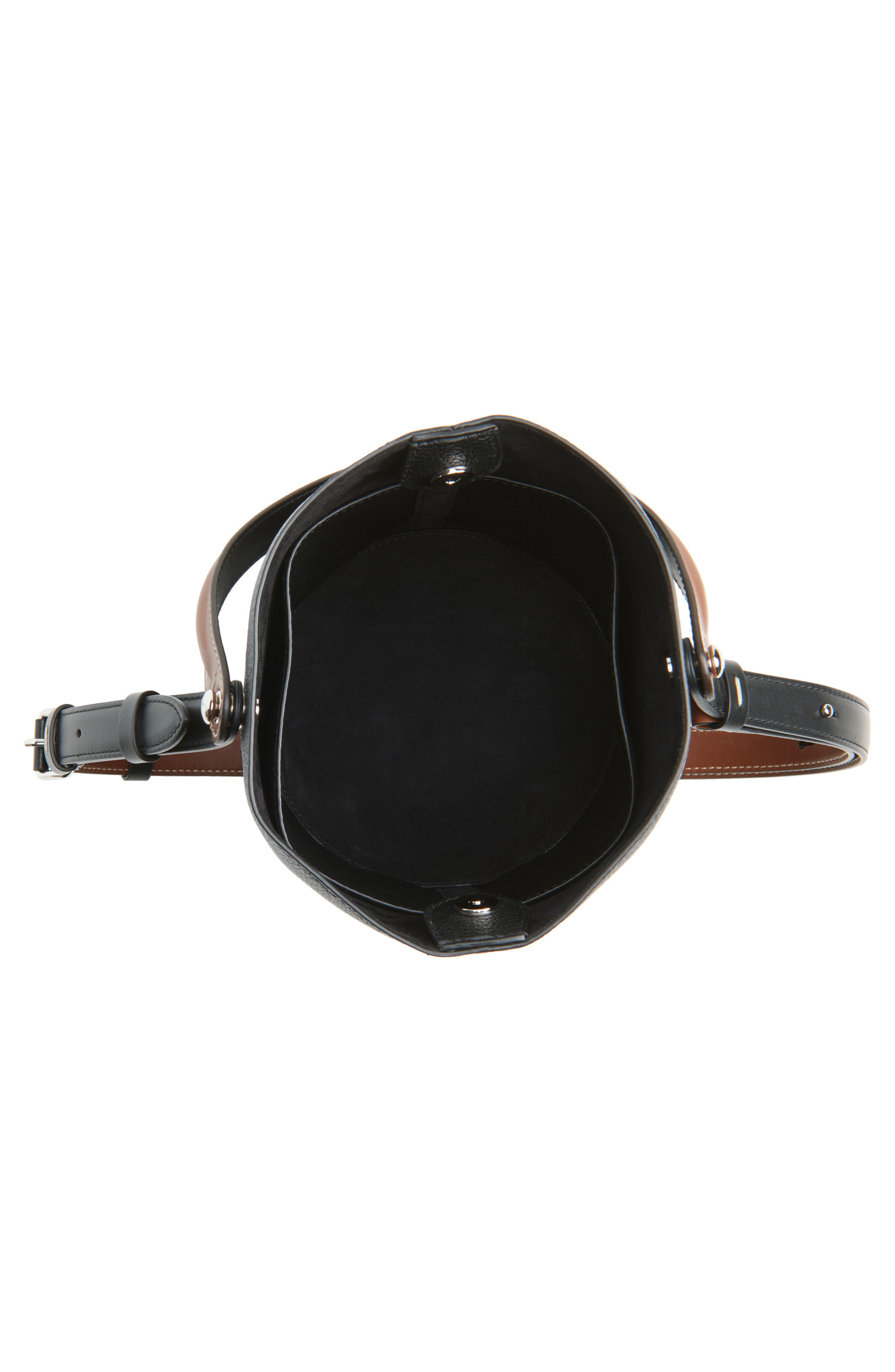 Maison Margiela Dress-Age Leather Bucket Bag, Alternate, color, Black/ Chestnut/ Black