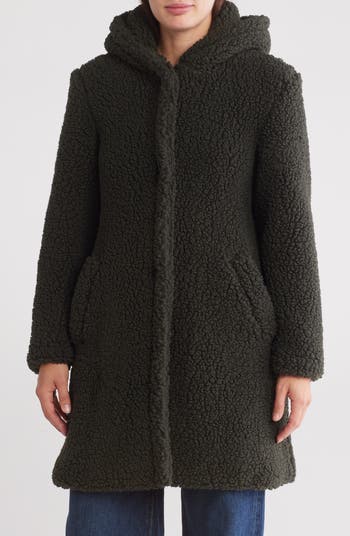 Lucky Brand Teddy Faux Shearling Hooded Coat Nordstromrack