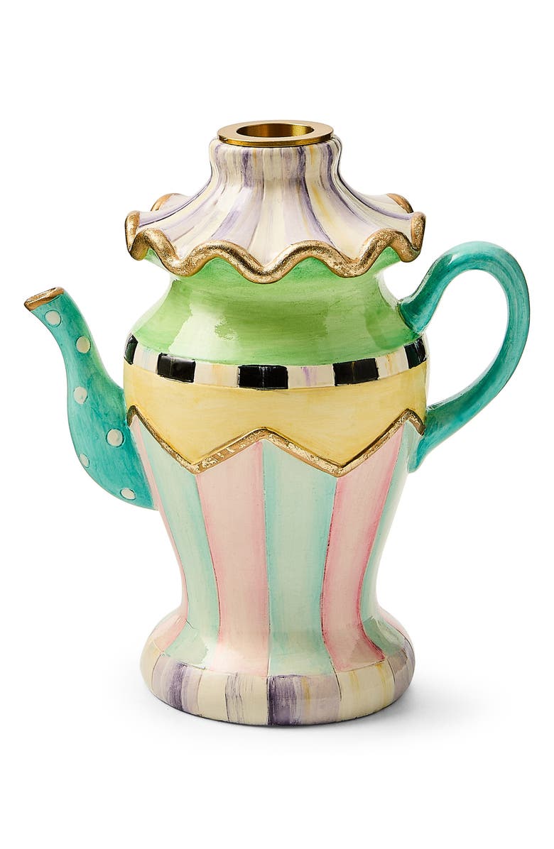 MACKENZIE CHILDS Violet Teapot Candleholder, Main, color, Violet Multi