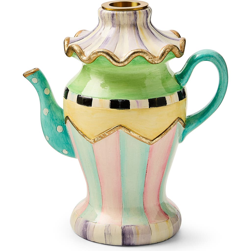 Mackenzie-childs Mackenzie Childs Violet Teapot Candleholder In Multi