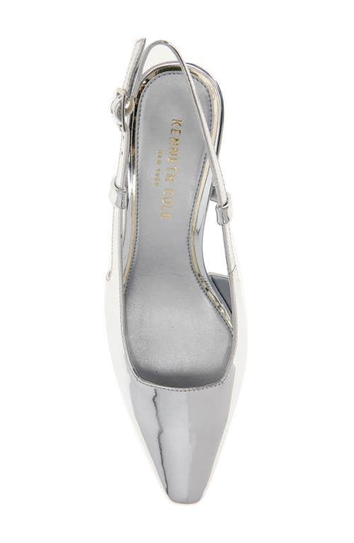 Kenneth Cole New York Martha Kitten Heel Slingback Pump In Silver