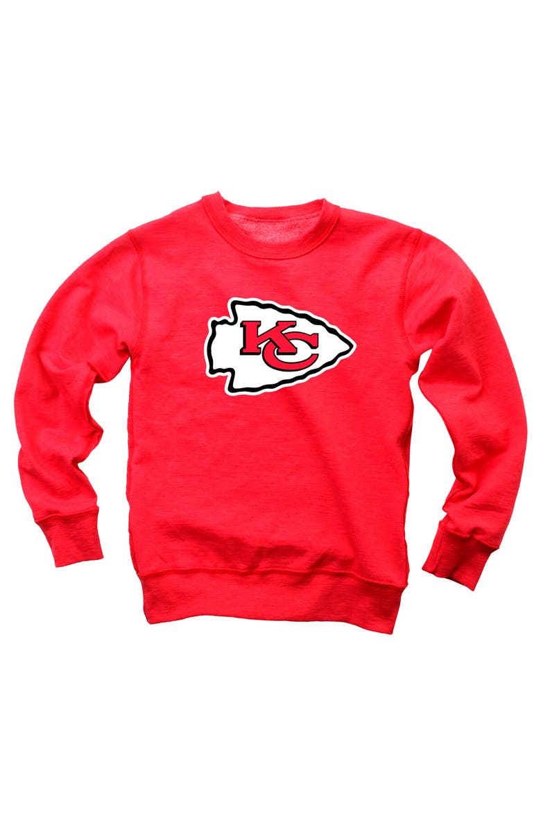 Wes & Willy Youth Wes & Willy  Red Kansas City Chiefs Reversible Fleece Pullover Sweatshirt, Alternate, color, Red