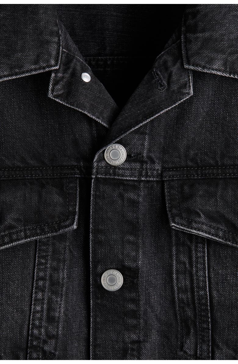H&M Denim Trucker Jacket, Alternate, color, Black