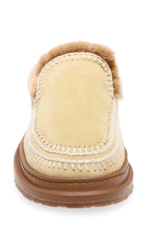 Laidback London Jun 4.1 Genuine Shearling Lined Slipper In Nude