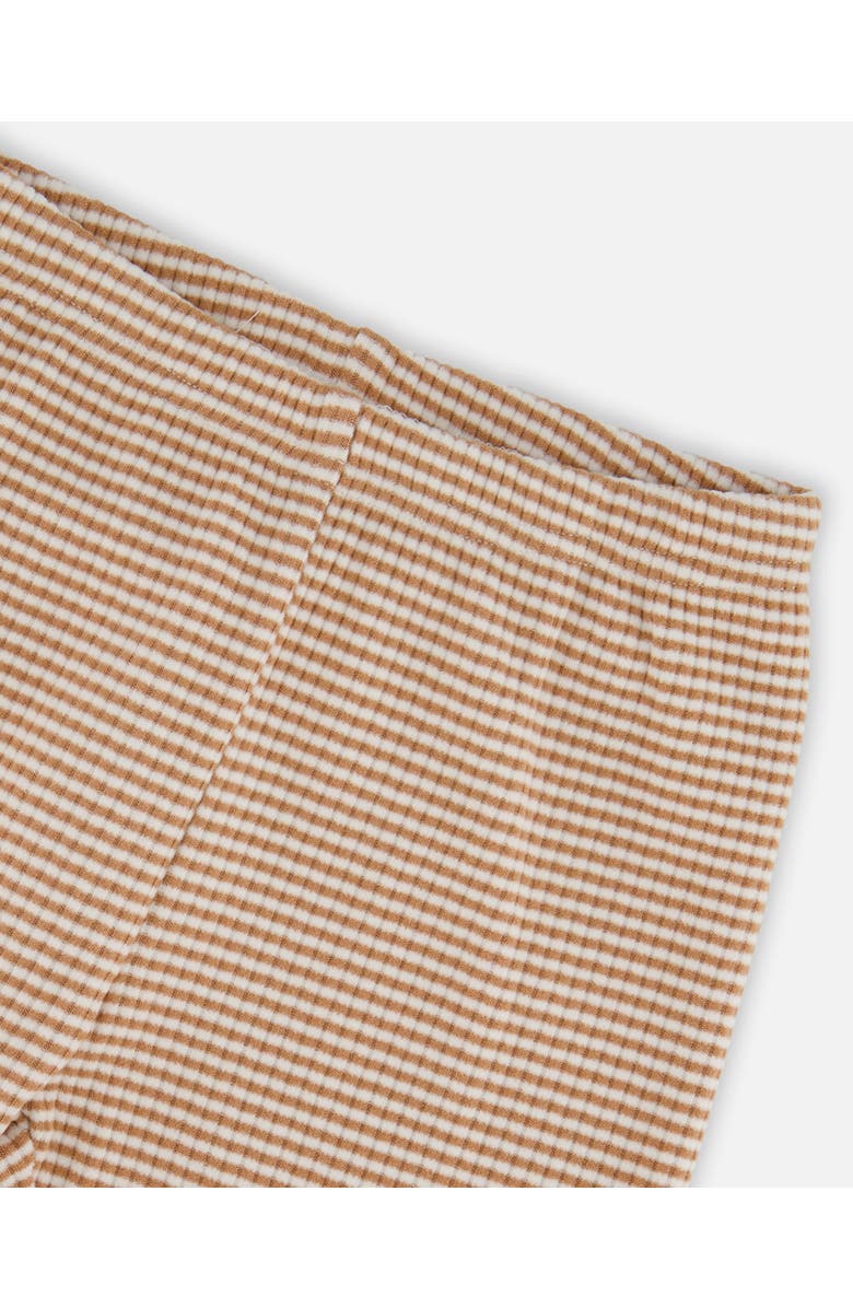 Deux par Deux Rib Striped Leggings, Alternate, color, Beige And Off-White