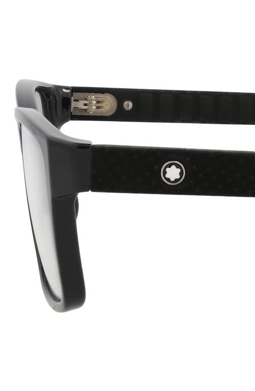 Montblanc 56mm Rectangular Optical Glasses In Black