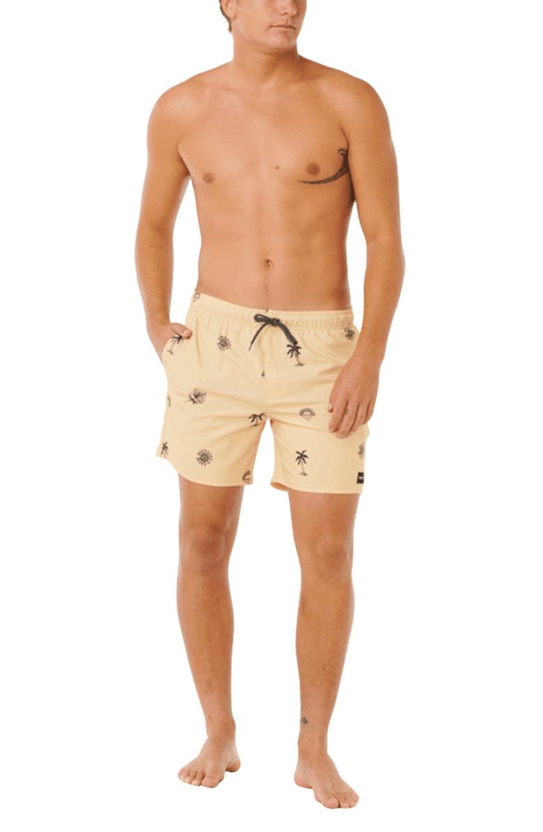 Rip Curl Sessions Volley Swim Trunks, Alternate, color, Straw