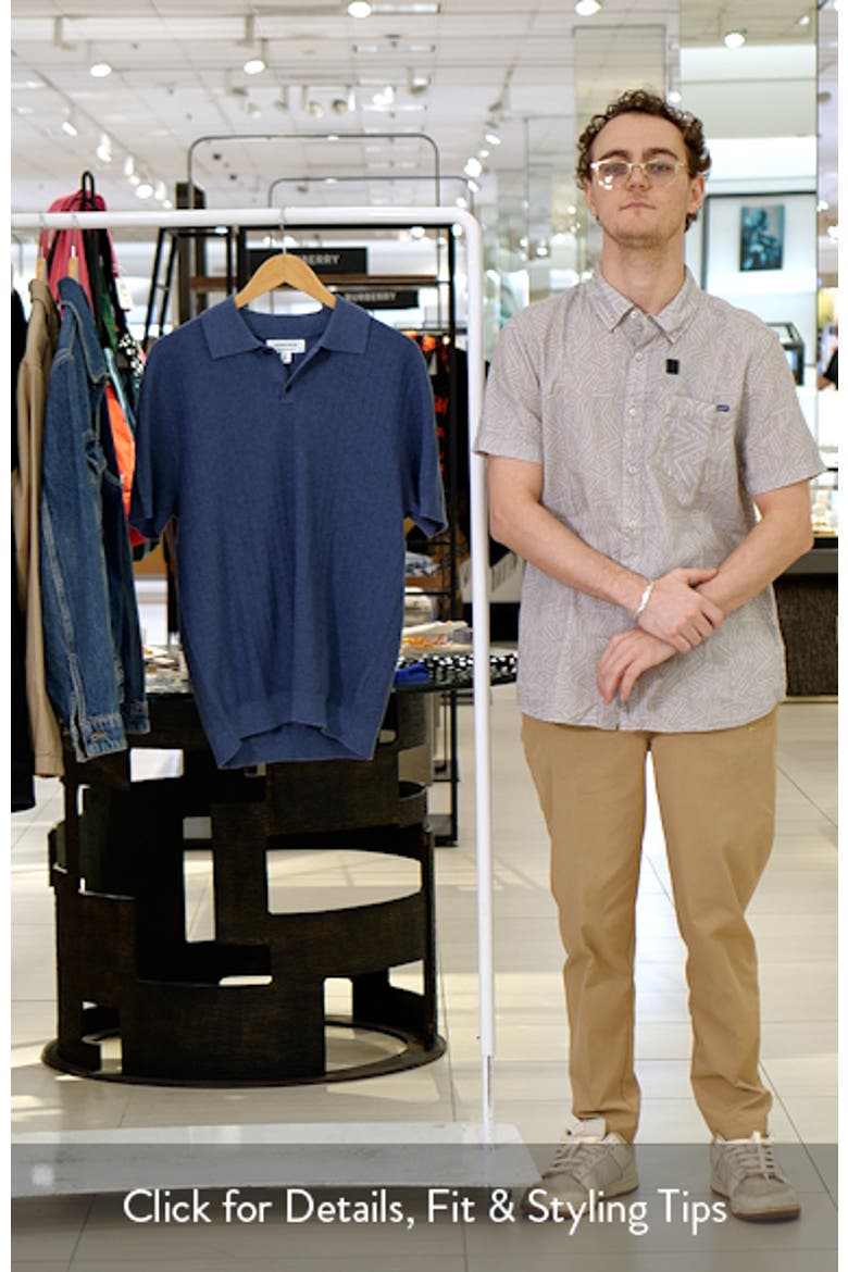 Short Sleeve Ribbed Cotton & Cashmere Polo Sweater video