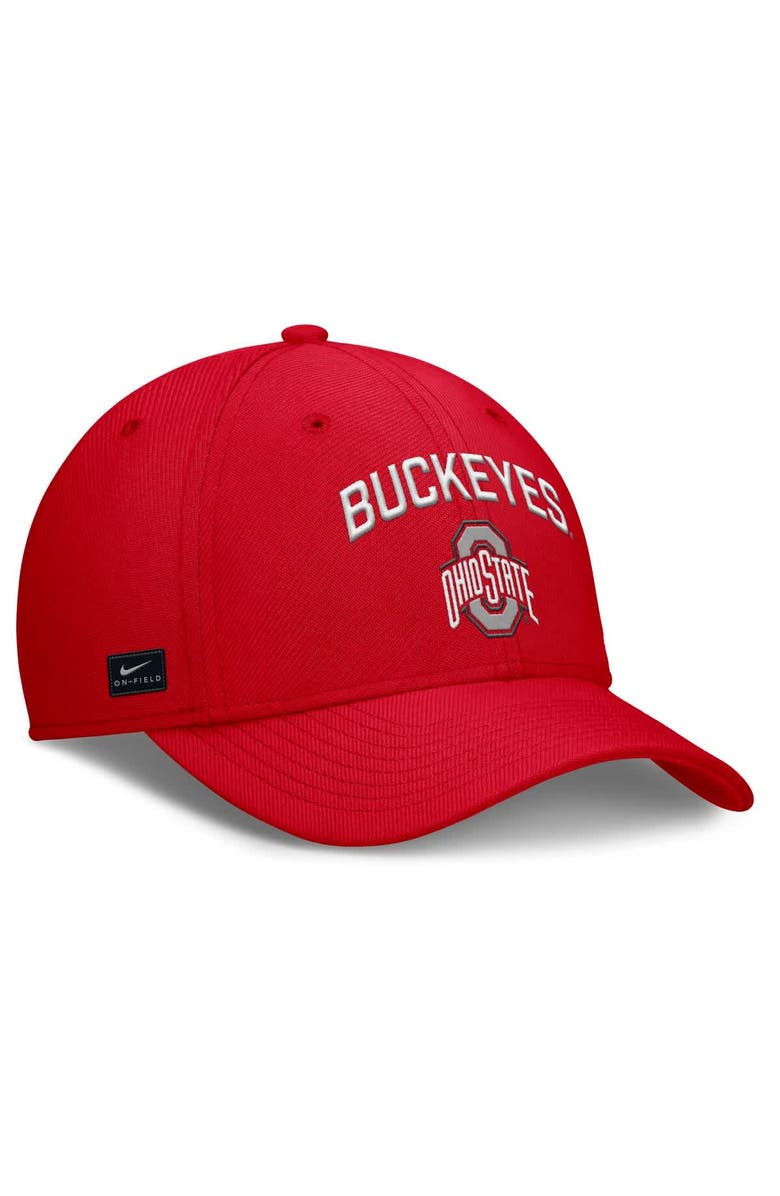 Nike Men's Nike Scarlet Ohio State Buckeyes 2025 On-Field Rise Performance Flex Hat, Alternate, color,