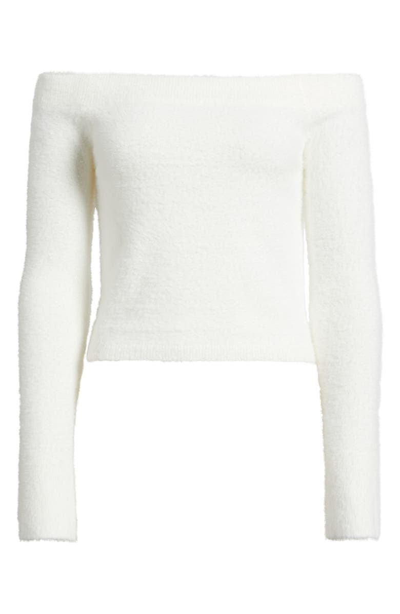Good American Off the Shoulder Sweater, Alternate, color, Cloud White001