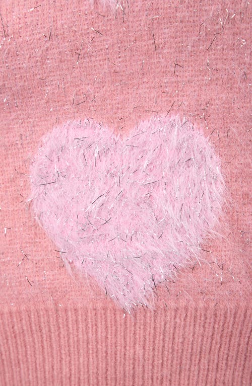 Saachi Heart Eyelash Cardigan In Dark Pink