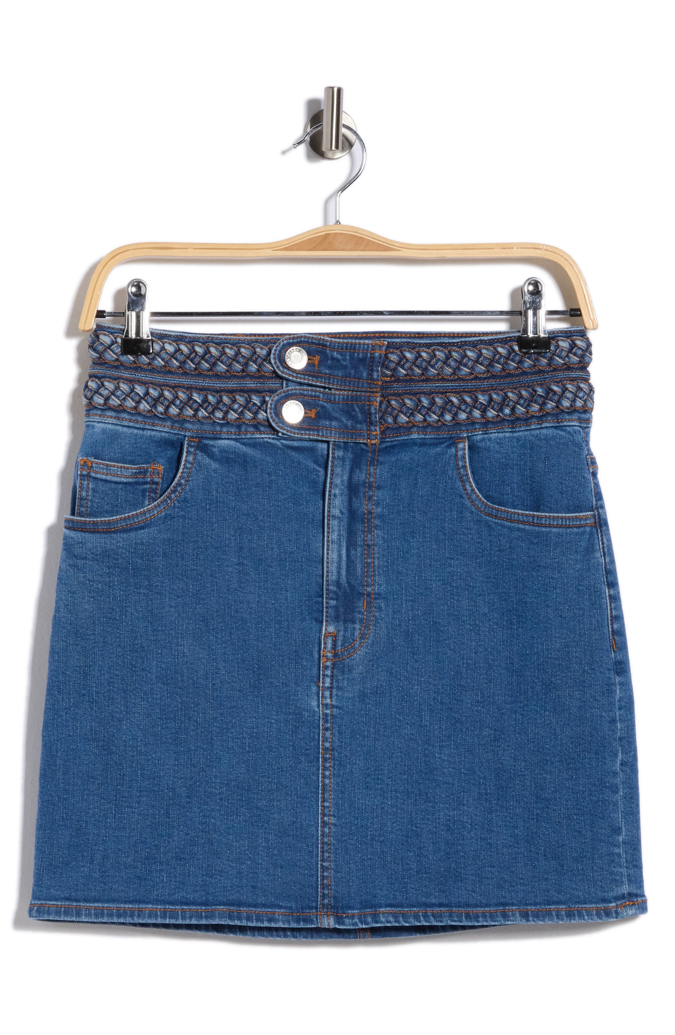 Derek Lam 10 Crosby Stella Braided Denim Miniskirt