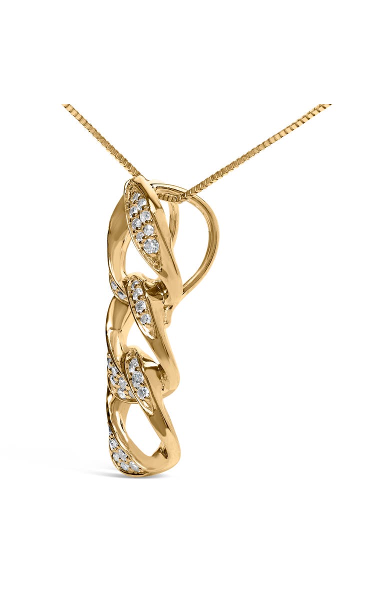 Haus of Brilliance 14K Yellow Gold Plated Silver 1/6 Cttw Diamond Circle Hoop 18" Pendant Necklace, Alternate, color, Yellow