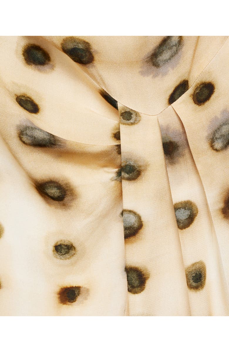 MANGO Polka Dot Single Sleeve Asymmetric Dress, Alternate, color, 