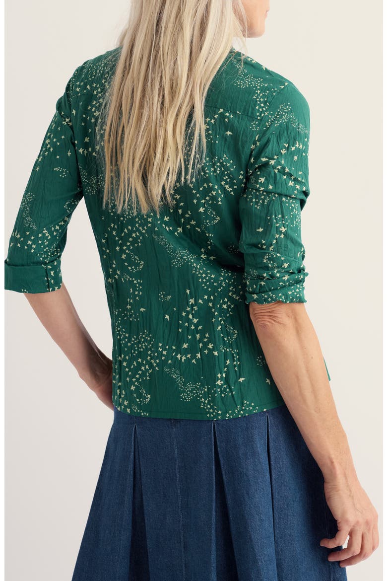 Larissa Crinkle Organic Cotton Shirt, Alternate, color, MURMURATION DARK THYME