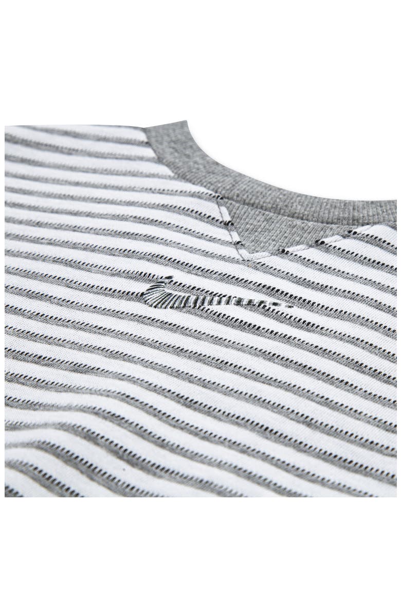 Stripe Bodysuit & Shorts Set, Alternate, color, CARBON HEATHER