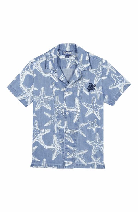 Kids' Starfish Light Print Denim Shirt