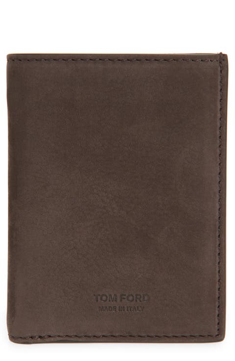 T-Line Nubuck Leather Bifold Card Case