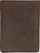 TOM FORD T-Line Nubuck Leather Bifold Card Case