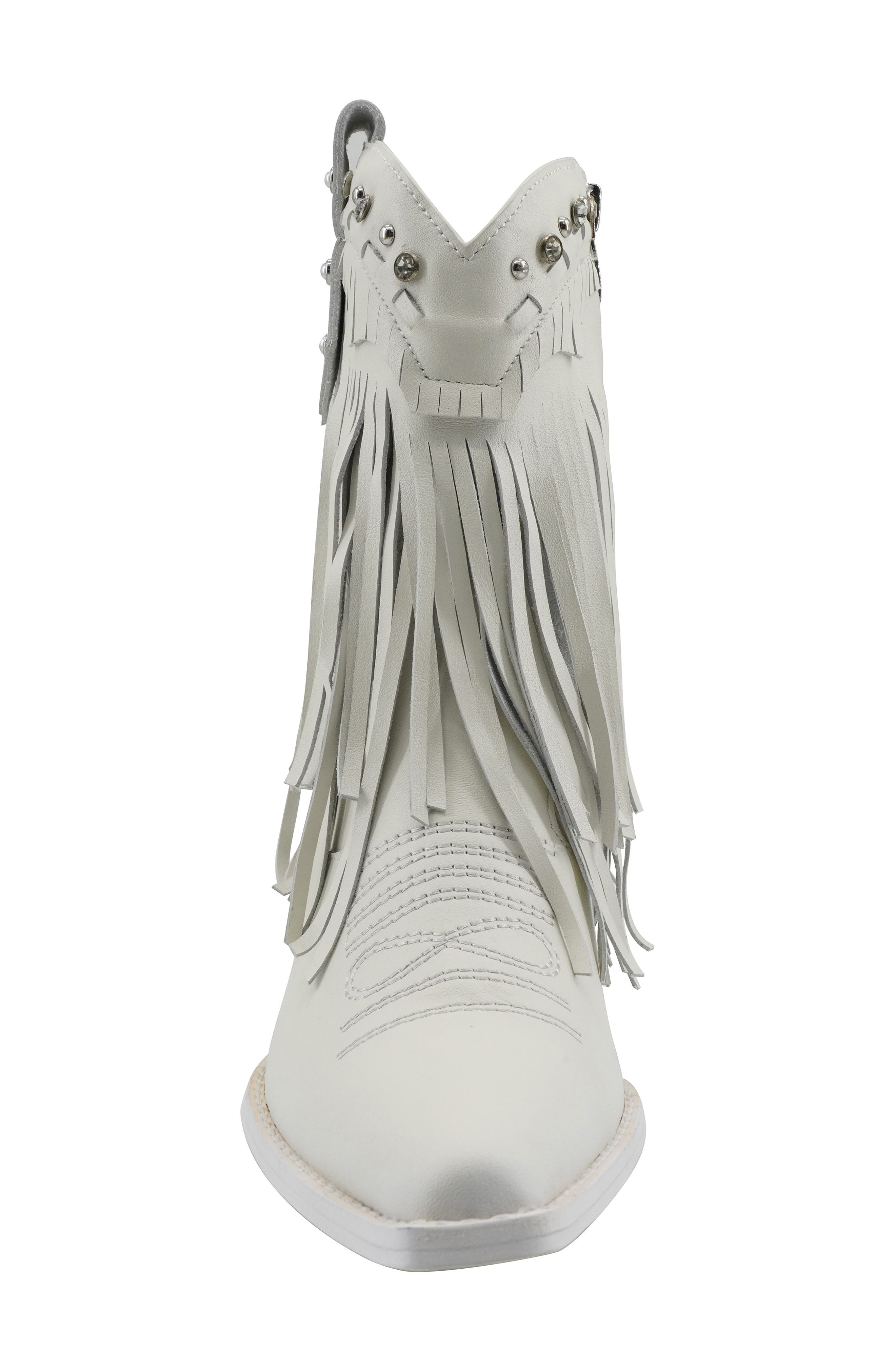 Finlandia Fringe Western Boot, Alternate, color, WHITE LEATHER