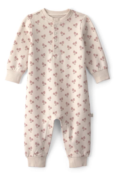 Print Stretch Organic Cotton Romper
