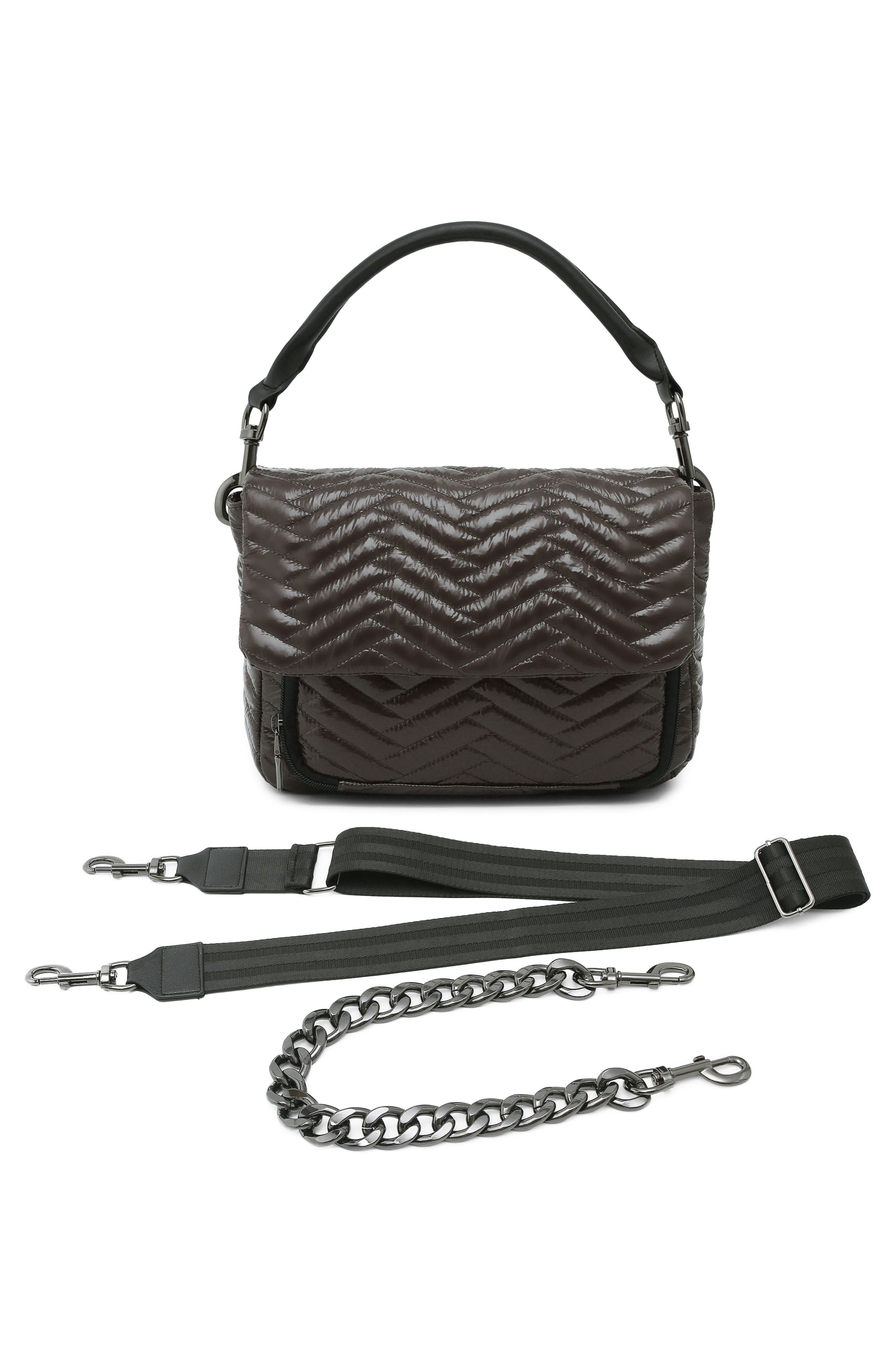 The Muse Moto Quilted Shoulder Bag, Alternate, color, GLOSSY CHOCOLATE