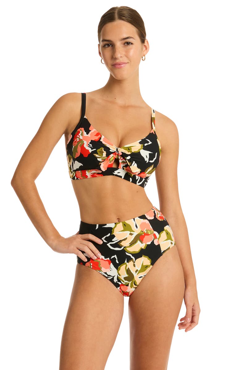 Sea Level Juniper Panelled High Waist Bikini Bottoms, Alternate, color,