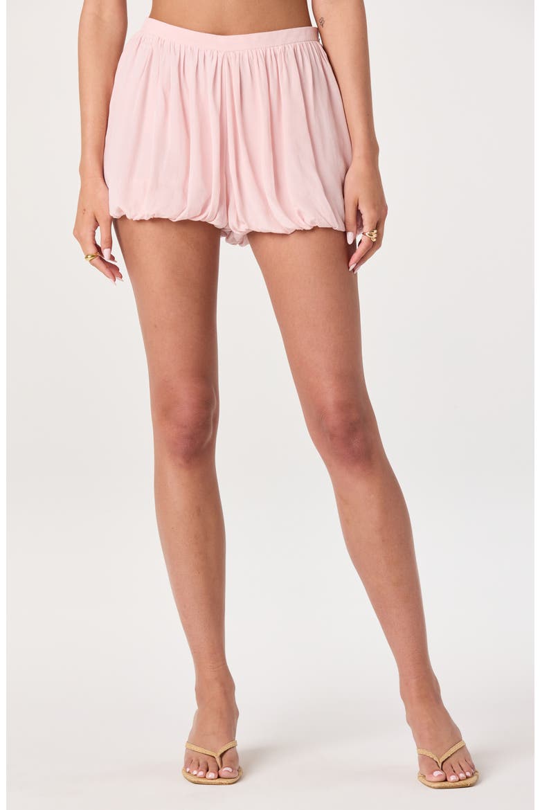 Kailey Pleated Bubble Shorts, Main, color, BLUSH