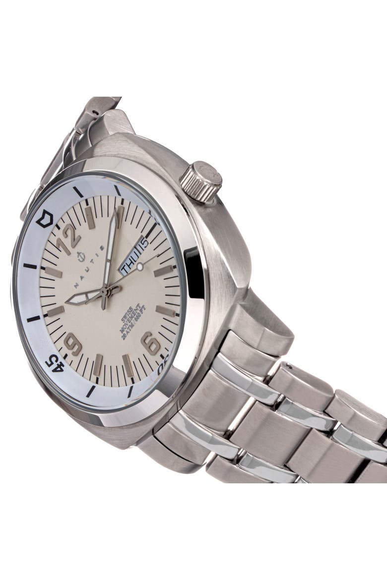 Stealth Bracelet Watch w/Day/Date, Alternate, color, White