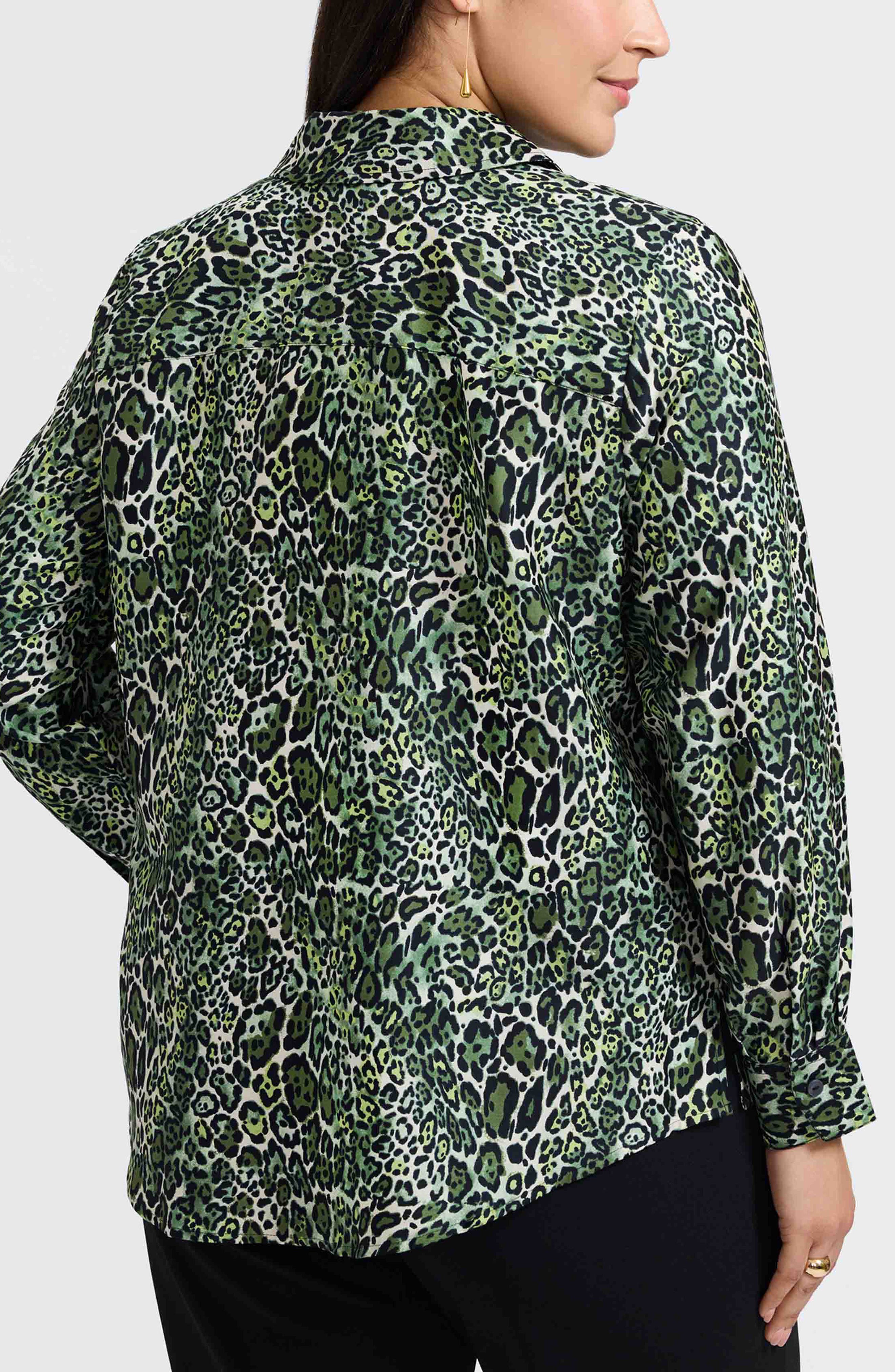 Marlee Leopard Print Cotton Button-Up Shirt - image 2