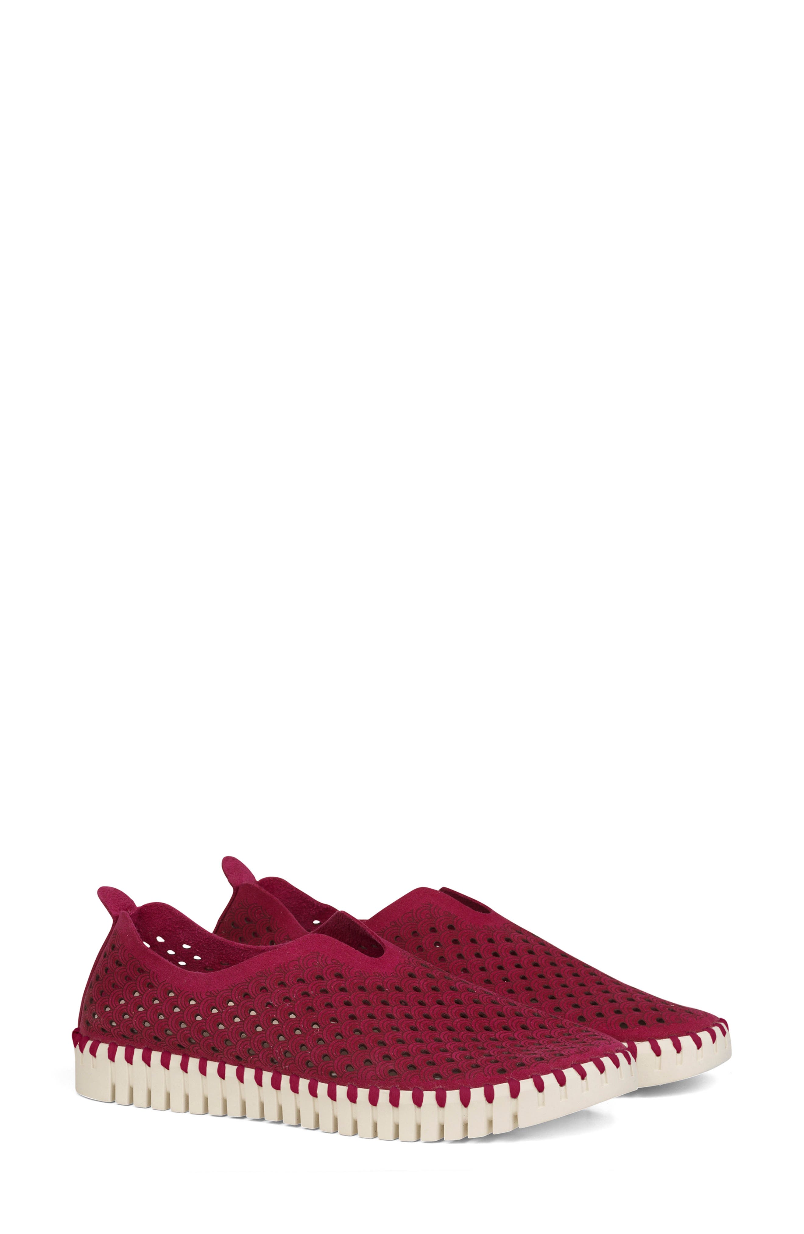 Tulip 139 Perforated Slip-On Sneaker, Main, color, CERISE FABRIC