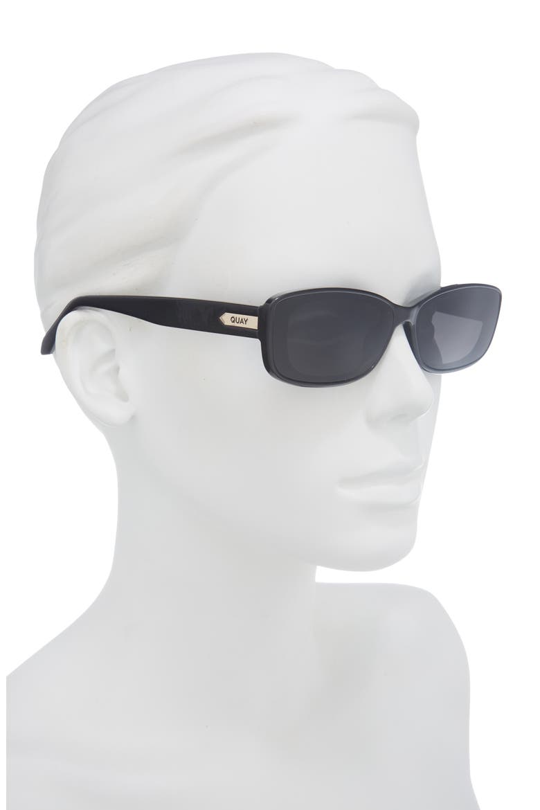 Vibe Check 62mm Polarized Small Square Sunglasses, Alternate, color, BLACK/ BLACK POLARIZED