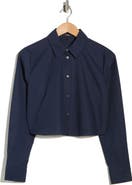 Theory Crop Poplin Button-Up Shirt